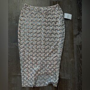 NWT: Forever 21 Pink & Silver Sequin Pencil Skirt